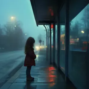 Każdego wieczoru widziałem na przystanku autobusowym samotną dziewczynkę z czerwoną torbą — pewnego ranka znalazłem jej torbę na progu moich drzwi