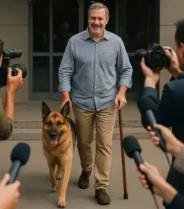 Przynieśli K9, aby się pożegnać - ale zamiast tego wskoczył na łóżko oficera i głośno szczekał