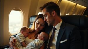 Zmęczona mama i jej dziecko zasypiają na ramieniu prezesa w trakcie lotu — to, co się dzieje, gdy się budzi, pozostawia ją bez słowa.